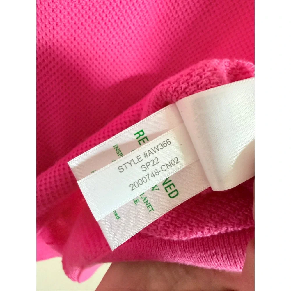 J.Crew Sweater Top Women Small Pink Striped Collar AW366 Short Sleeve Preppy